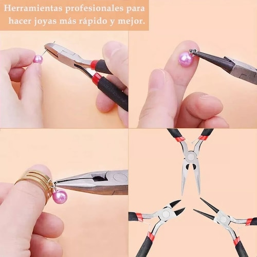 Juego 8 Pinzas Para Bisuteria Joyería Estuche Heramienta