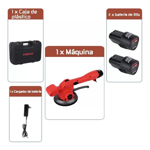 Niveladores De Vibrador Azulejo Alta Potencia Con 2 Baterías Rojo