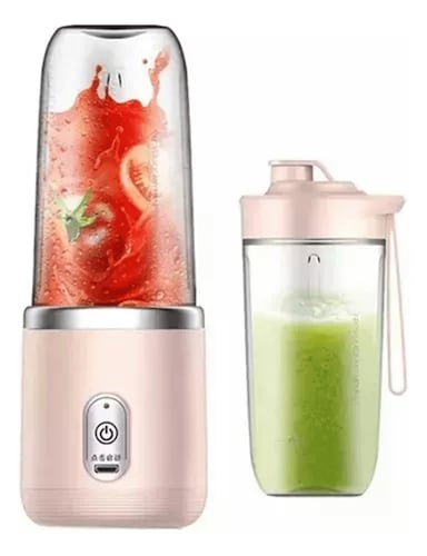 Licuadora Portátil 400ml Rosa, Recargable por USB, Compacta y Práctica para Batidos y Jugos Frescos