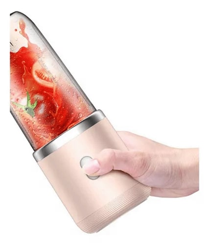 Licuadora Portátil 400ml Rosa, Recargable por USB, Compacta y Práctica para Batidos y Jugos Frescos