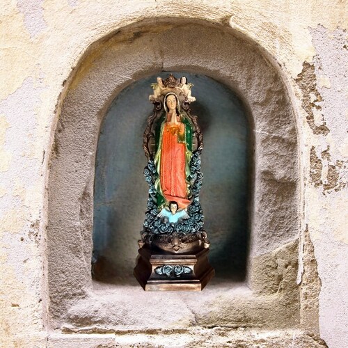 Virgen De Guadalupe Con Angeles Y Adornos 67cm