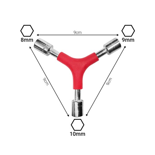 Llave Dados Bicicleta Tipo Y Tres Vías 8mm 9mm 10mm.