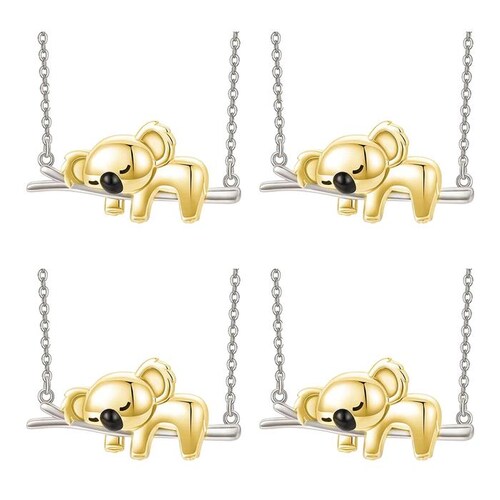 Koala Dije y Cadena MXKGD-004-2 4Pzas KoalaRama GrisDorado Metal Cadena y Dije, KoalaNeck01