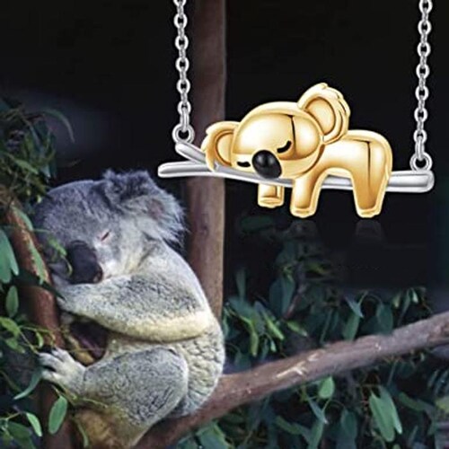 Koala Dije y Cadena MXKGD-004-2 4Pzas KoalaRama GrisDorado Metal Cadena y Dije, KoalaNeck01