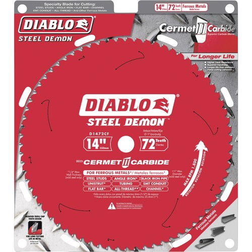 Disco de corte para metal marca Diablo 14 "  de 72 dientes 