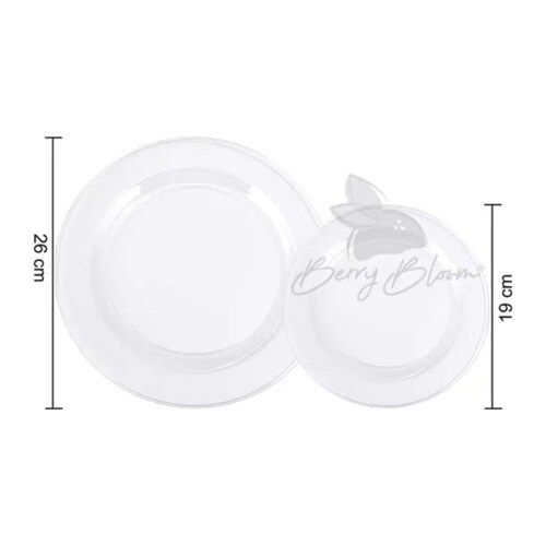 Platos Desechables Elegantes Vajilla Transparente 50 Pz TRANSPARENTE 