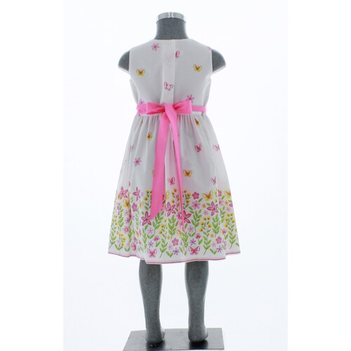 Vestido Niña Blanco Mariposas 1 a 8 años 3574.