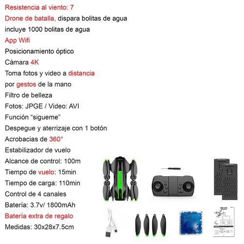 Drone VAK Q5 para batallas doble camara 4k wifi.