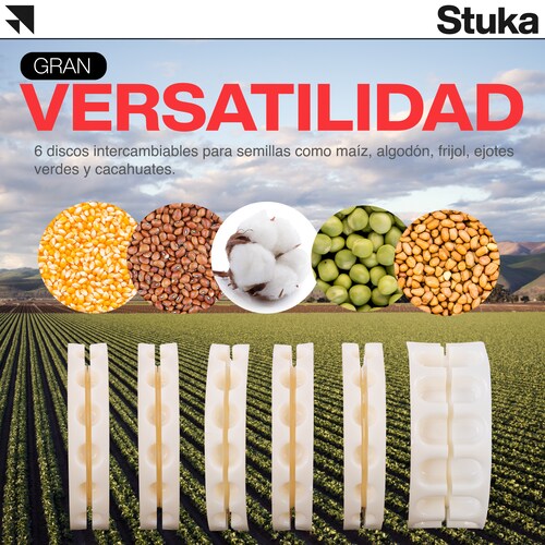 Sembradora Manual De Semillas FORLÍ C/Contenedor | 12 Picos | 6 Discos Intercambiables.