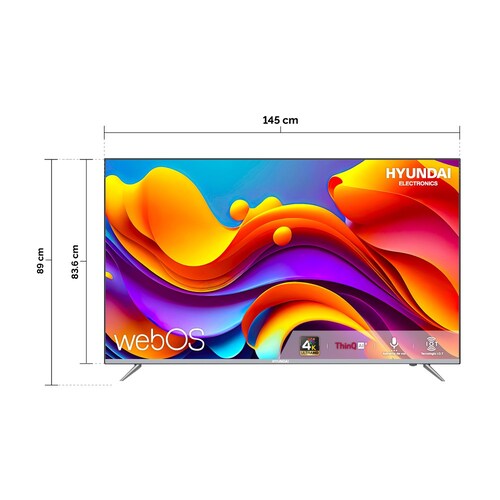 Pantalla LED HYUNDAI HYLED6508W4KM 65" 4K Smart TV Control Magic.