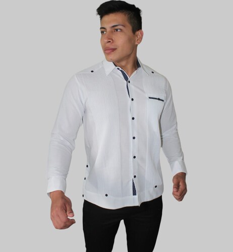 Guayabera 100% Lino Fresco Premiun Manga Larga Incluye Cubre Polvos