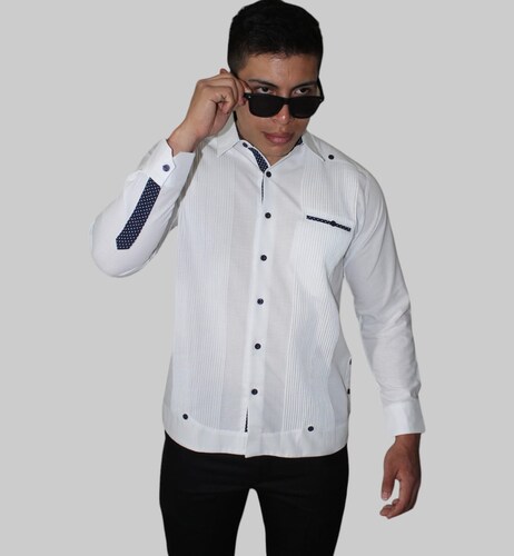 Guayabera 100% Lino Fresco Premiun Manga Larga Incluye Cubre Polvos