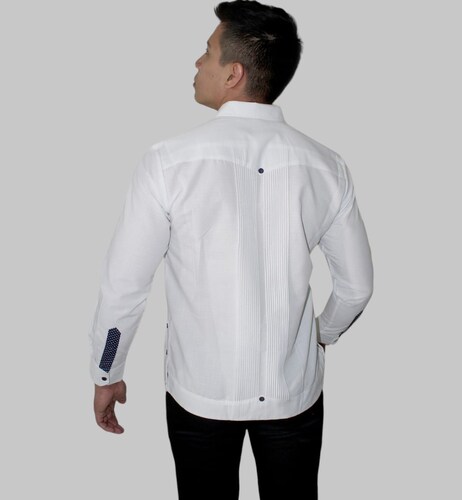 Guayabera 100% Lino Fresco Premiun Manga Larga Incluye Cubre Polvos
