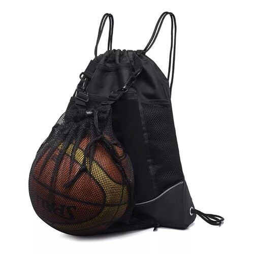 Mochila Bolsa Transportadora Para Balon Futbol Basquet Negro