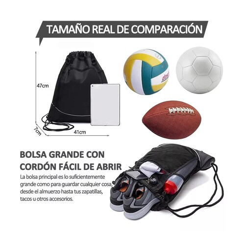 Mochila Bolsa Transportadora Para Balon Futbol Basquet Negro