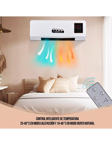 Ventilador con Calefactor de Pared Con Control Remoto y temporizador de 1800 Watts-EL-41458