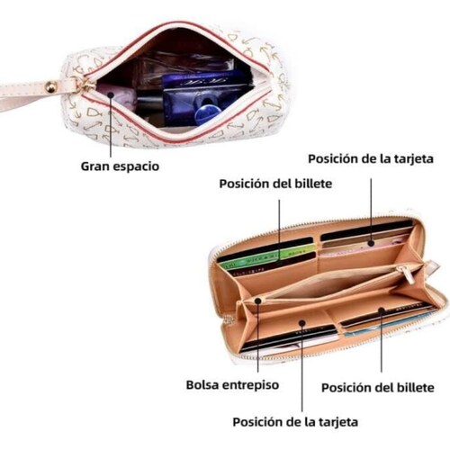 Bolsa Conjunto de 6 pzas Tote de hombro .