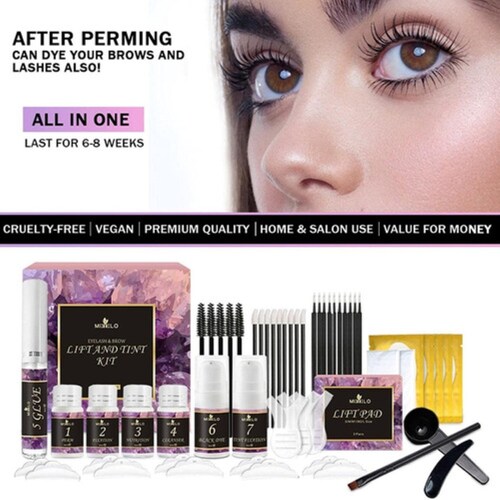 Kit Rizado Pestañas Lash Lifting + Pigmento Todo Incluido NEGRO