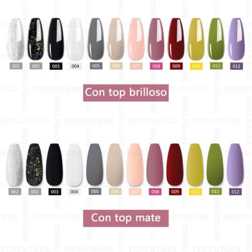 Kit Lampara Uña Uv Gel 54w 12 Esmaltes Mate Cepillo Manicure