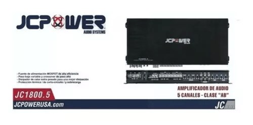 Amplificador JC POWER JC1800.5 500W 5 Canales Clase A/B.