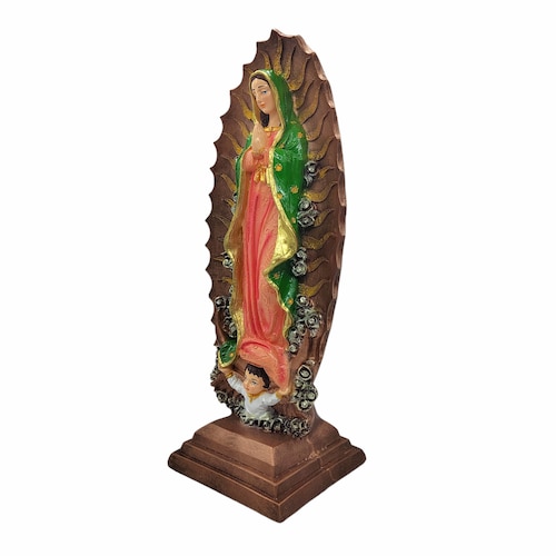 Virgen de Guadalupe Base Cuadrada Grande 40cm Dec Natural