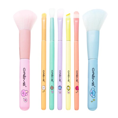 Set de 7 Brochas Suaves Bt21 Bts Edición Limitada Multicolor.