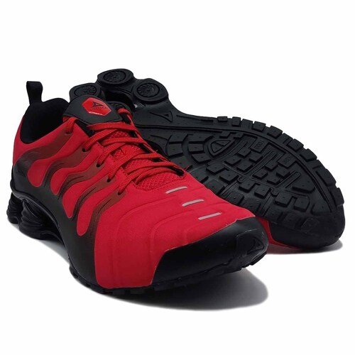Tenis Pirma 4028 Rojo Negro Hombre Deportivos Ejercicio 