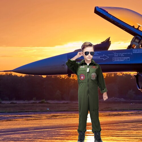 Cosplay Piloto de Combate - Disfraz de Halloween - Disfraces para Niñas y Niños