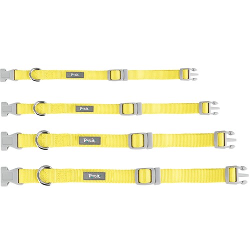 Collar para Perro Ajustable Extra Chico XS Petit de Color Amarillo.