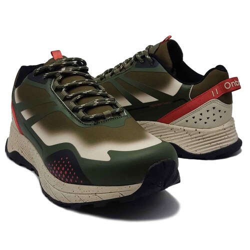 Tenis Onboard Flint Café Khaki Verde Hombre Todo Terreno Senderismo