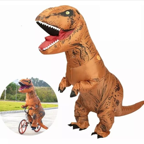 Disfraz Inflable Dinosaurio T-rex Jurassic Con Bomba De Aire Y Caja De Batería+pilas Aa*4 