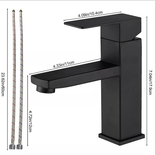 Mezcladora de baño Genérica Baño F026-043a color negra
