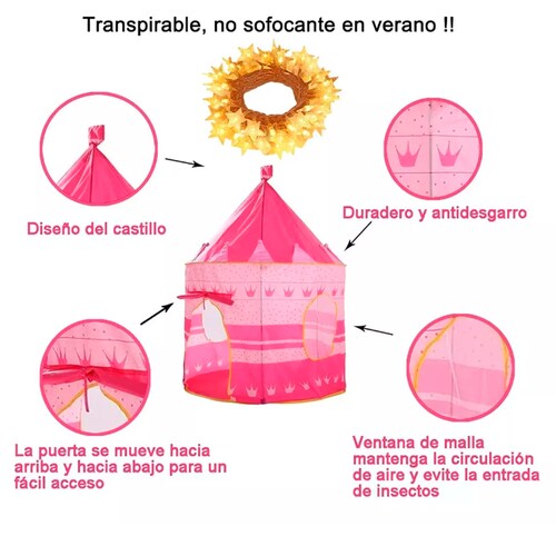 Tienda Castillo De Juegos Portátil Plegable Para Niños Con 5m Luz