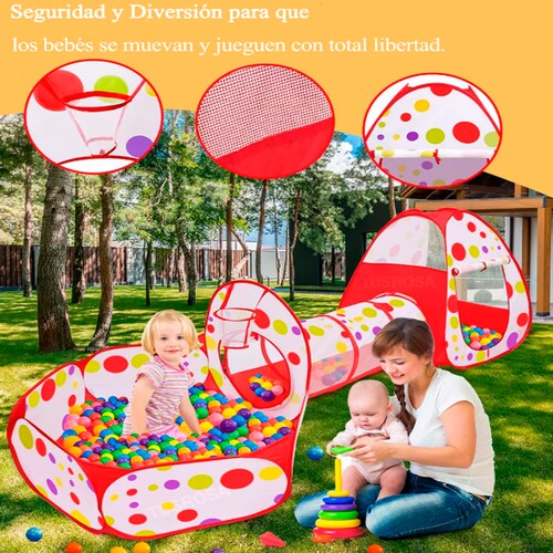 Tienda Túnel Carpa Casita 3 En 1 Portable Pelotero Juguete