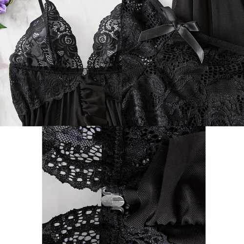 Conjunto lenceria con encaje pijama