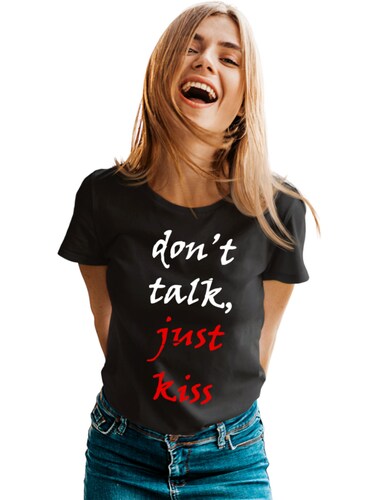 Playera Dama Estampada Moda Premium Beso Casual San Valentín 14 de febrero etc