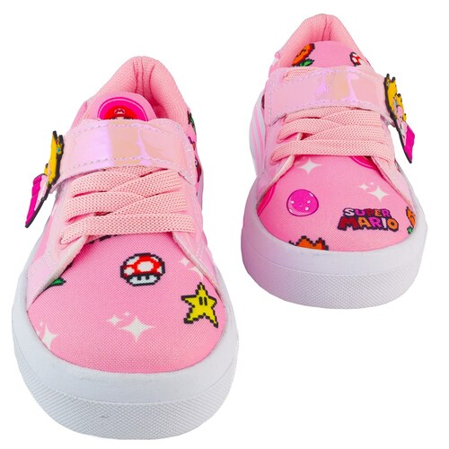 Tenis Niña Princesa Peach Luces Led Mario Bros Rosa 1026-grp