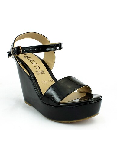 Plataforma Queen By GyF de Charol Para Mujer Cómodo Y Seguros en Negro.