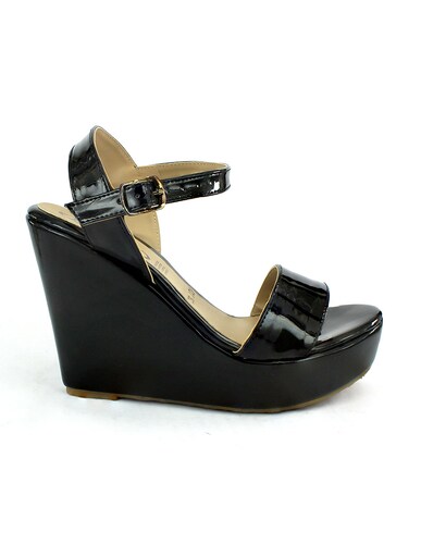 Plataforma Queen By GyF de Charol Para Mujer Cómodo Y Seguros en Negro.