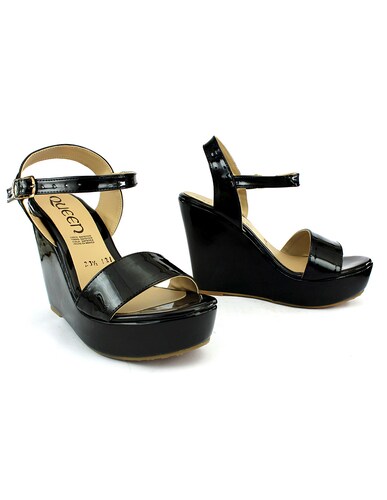Plataforma Queen By GyF de Charol Para Mujer Cómodo Y Seguros en Negro.