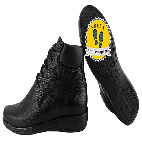 Botas Mujer Botín Dama Vestir Casual 100% Piel Negras 2025-n