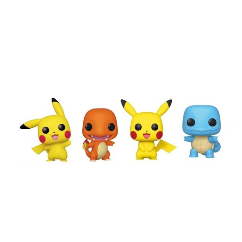 Paquete 4 Funkos Pokémon: Pikachu, Squirtle y Charmander