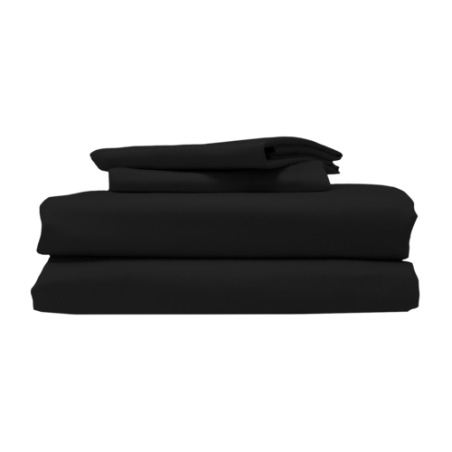 JUEGO DE SABANAS SOLID NEGRO | QUEEN SIZE.