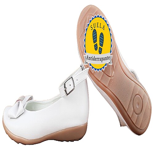 Zapato Niña Primera Comunión Bautizo Flats Blancas 09-b.