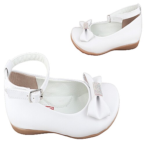 Zapato Niña Primera Comunión Bautizo Flats Blancas 09-b.