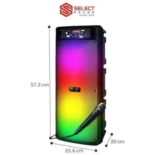 Bocina Bafle Portátil Inalámbrica Bluetooth Select Sound Equinox Luz Led Rgb BT2008
