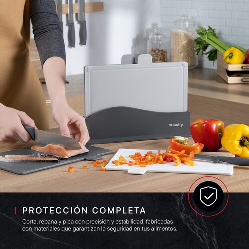 Set 4 Tablas de Cocina con Base Para Picar Cortar Cookify