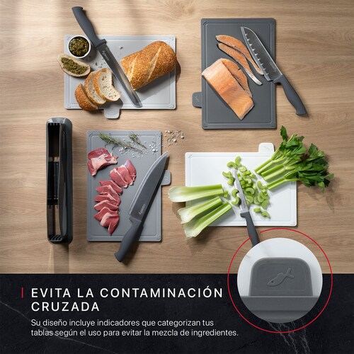 Set 4 Tablas de Cocina con Base Para Picar Cortar Cookify