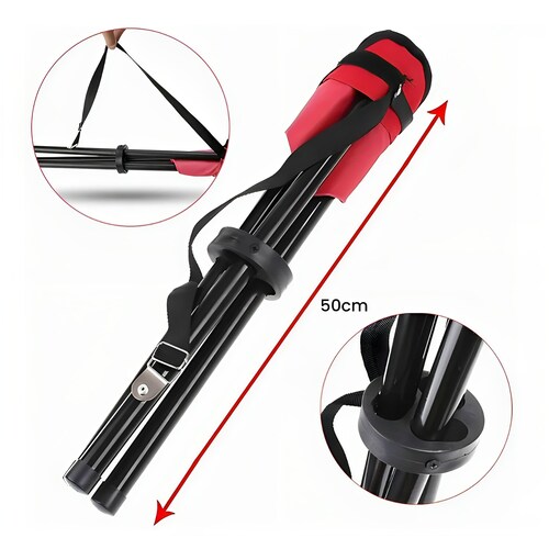 Banco Plegable Triangular Hiperware Para Camping Color Rojo