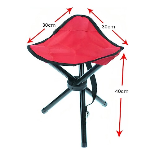 Banco Plegable Triangular Hiperware Para Camping Color Rojo